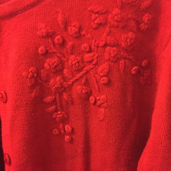 Hillard & Hanson Red Half Sleeve Cardigan - Picture 3 of 5